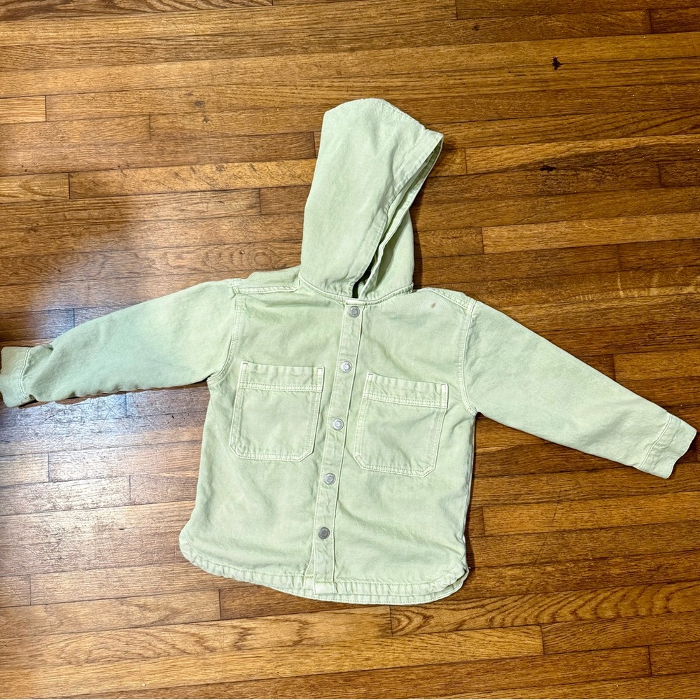 Zara Kids Hooded Jacket in Light Green size 5/6